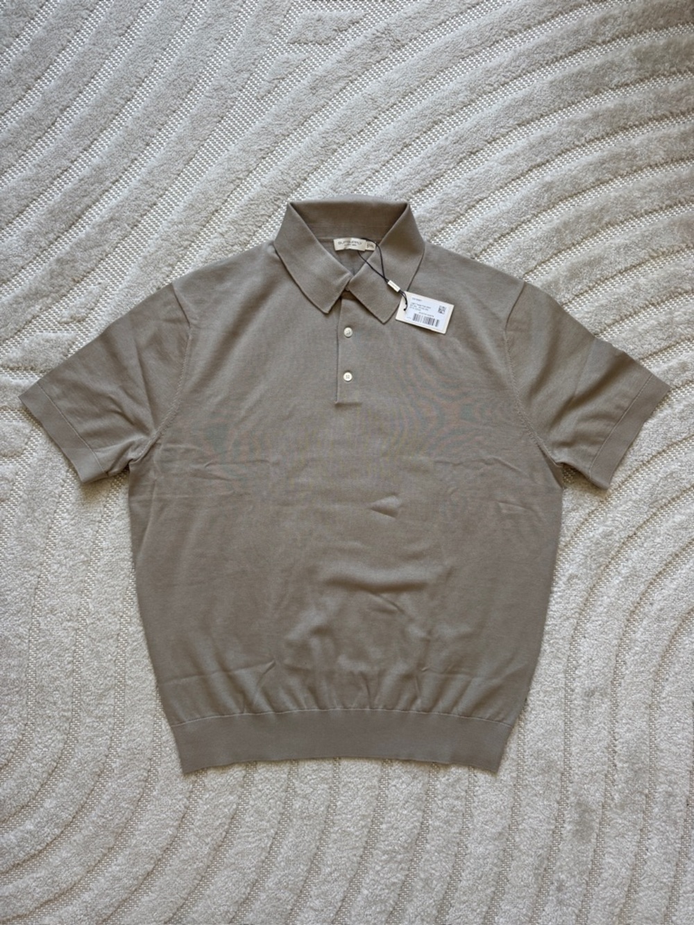 Suitsupply Short Sleeve Polo in Taupe